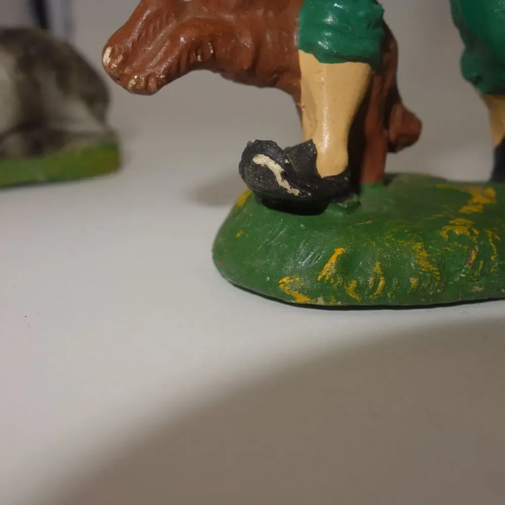 Vintage Signed Nativity Scene Figures 9 Piece Set Chalkware Made in Italy